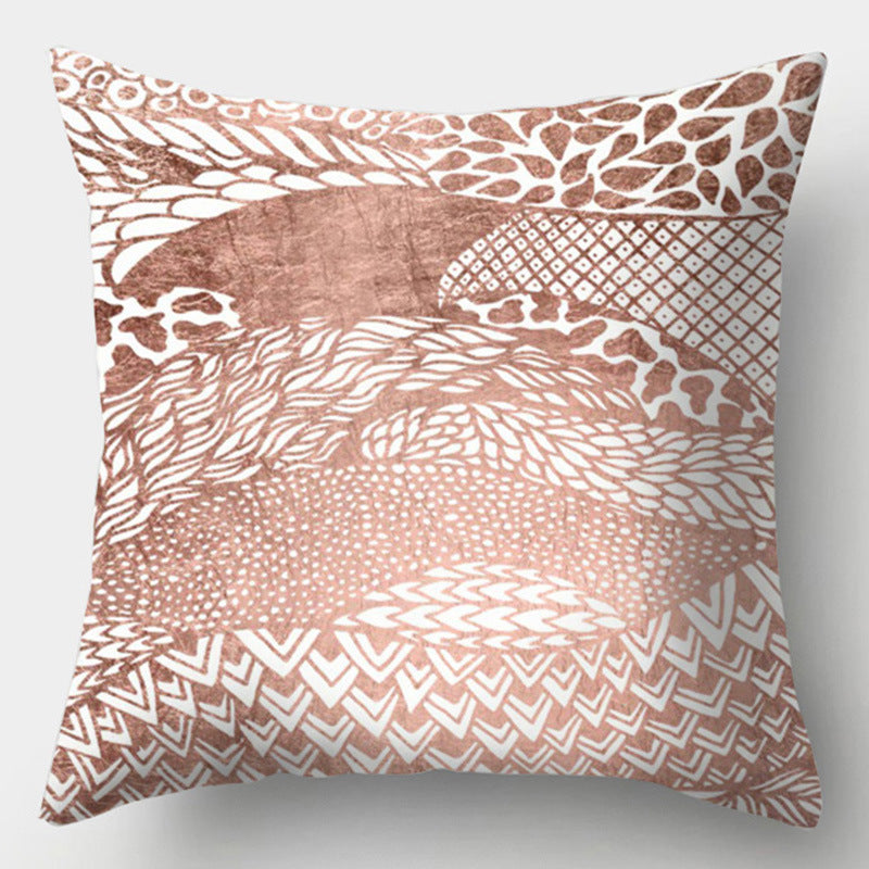 Modern Simple Pillow Home Cushion Geometric Amazon Hot Sale Peach Skin Fabric
