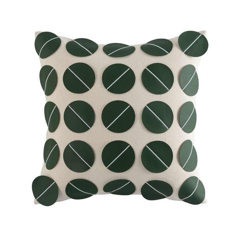 Simple Geometry PU Leather Technology Cloth Splicing Pillowcase