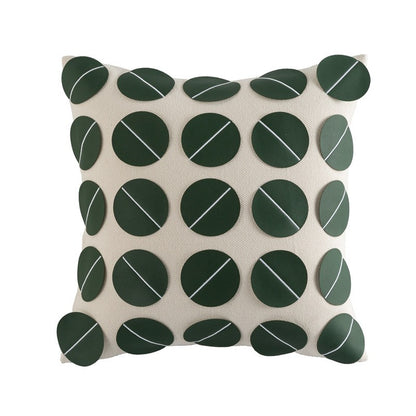 Simple Geometry PU Leather Technology Cloth Splicing Pillowcase