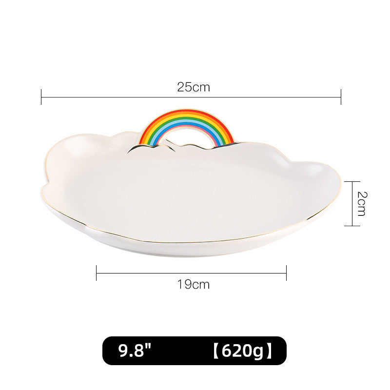 Rainbow Ceramic Breakfast Tableware Household High Value