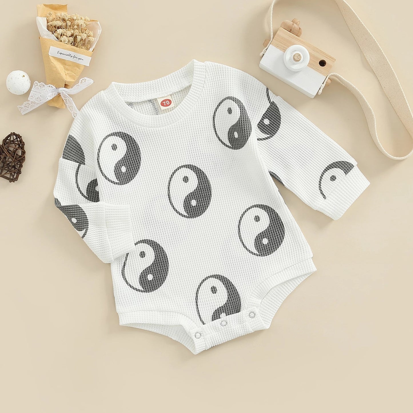 Baby One-piece Suit Knitted Long Sleeve