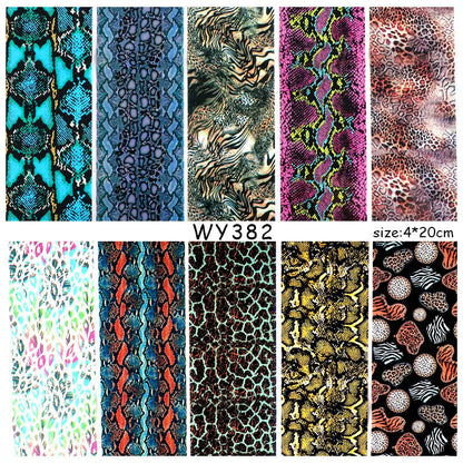 Leopard Snake Floral  Nail Art Sticker