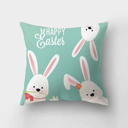 Nordic Minimalist Easter Rabbit Peach Skin Fabric Pillow Cushion Cover