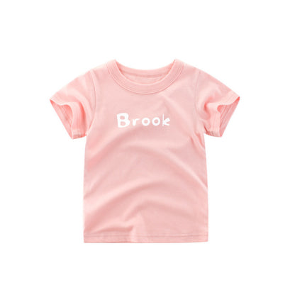 Summer Baby Girls Short Sleeved Cotton T-shirt
