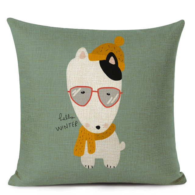 Chinese printed linen pillowcase