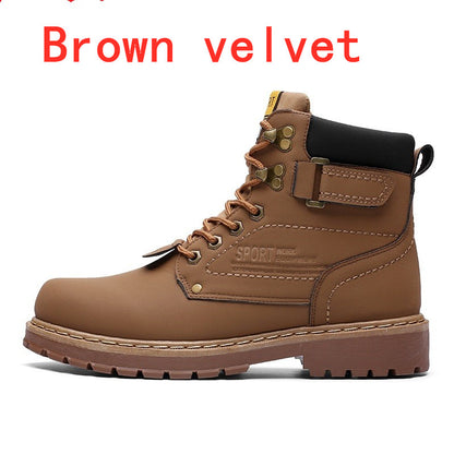 Martin boots non-slip and velvet warm leather boots