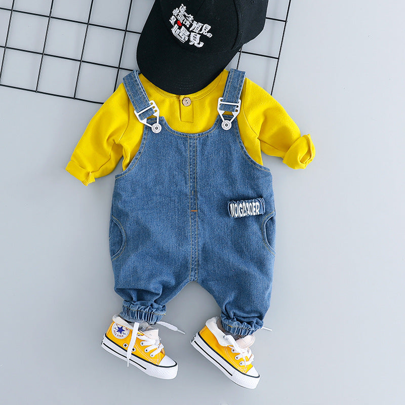 Baby denim strap set