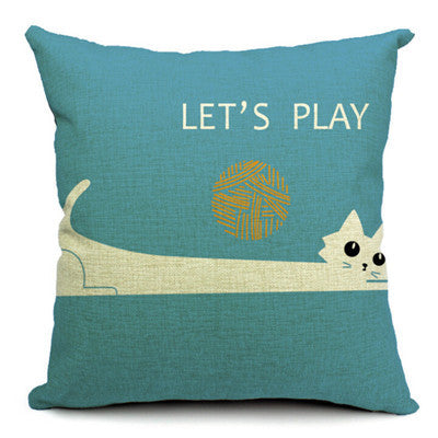 Cat cotton and linen waist pillow