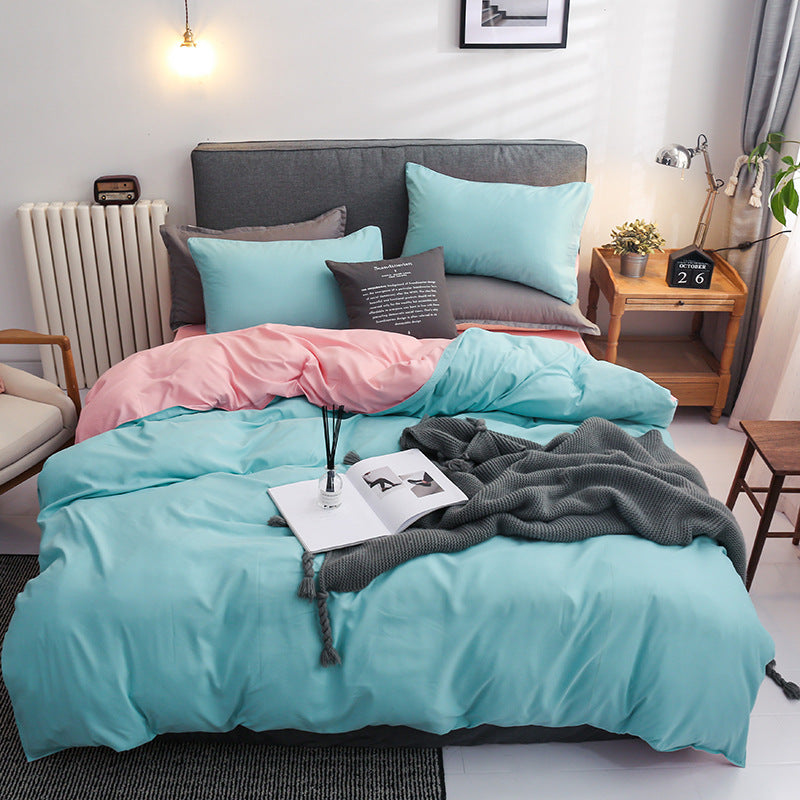 Four-piece Set Of Pure Color Double Mat Size