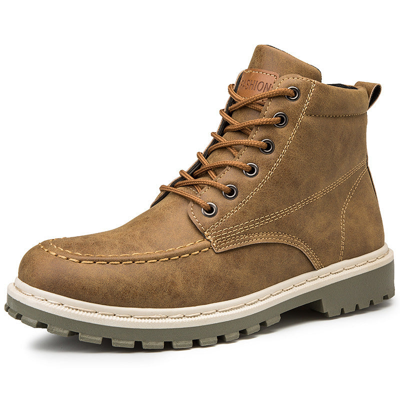autumn new men's Martin boots trend high-top men's boots locomotive British men's shoes leather tooling boots students