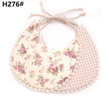 Cotton and linen two-layer saliva towel bib bib