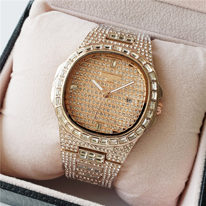 Fashion casual quartz watch studded with diamonds