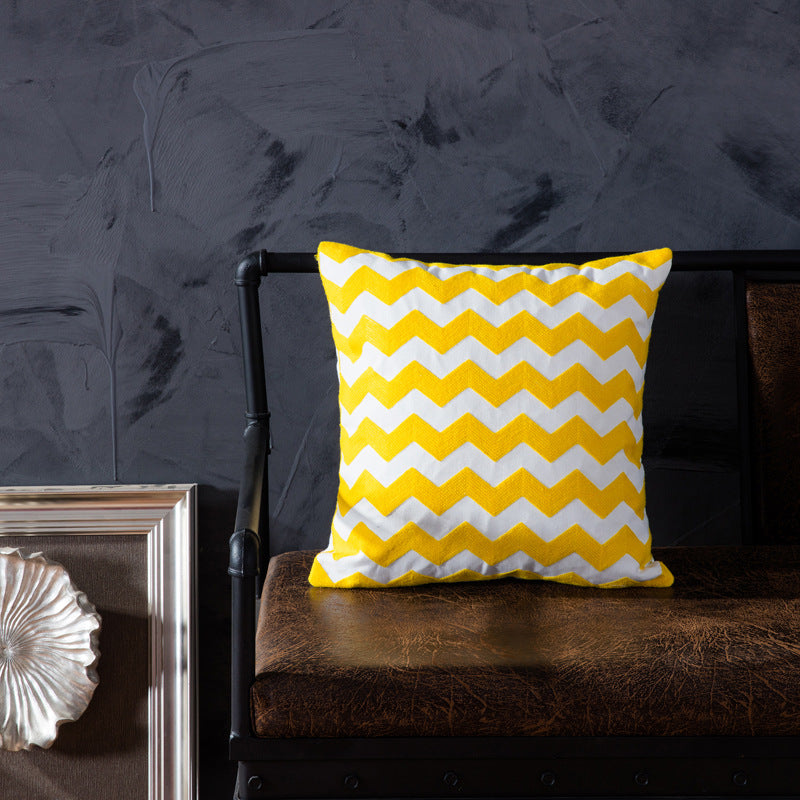 Cotton embroidered pillow with core sofa cushion chair backrest