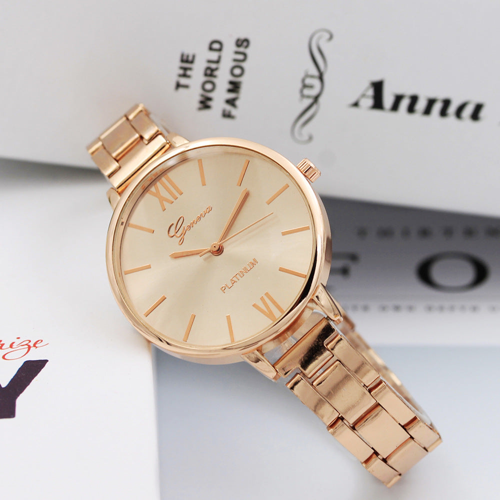 12 head nail steel belt ladies watch
