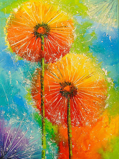 Colorful Dandelion Diamond Embroidery Handmade