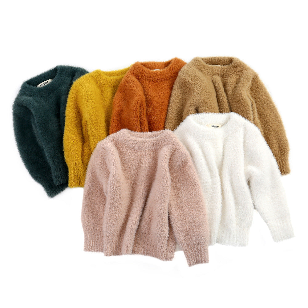 Imitation otter pullover sweater