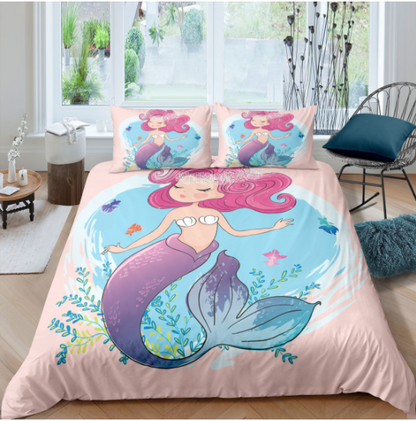 Home Textile Digital Printing Cartoon Mermaid Duvet Cover