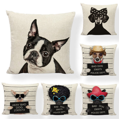 Boston Terrier Head Tilt Cushion Cover