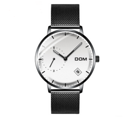 Men's simple quartz watch belt calendar anti-independent second hand sports men's watch