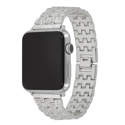 Diamond-studded metal strap