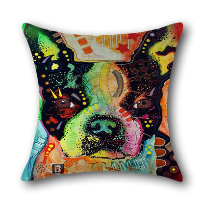 Printed cotton and linen pillowcase