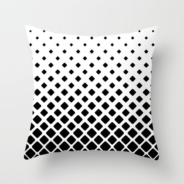 Black and white polyester pillowcases
