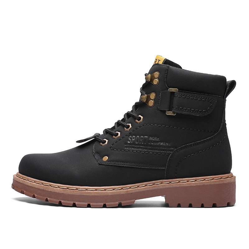 Martin boots non-slip and velvet warm leather boots