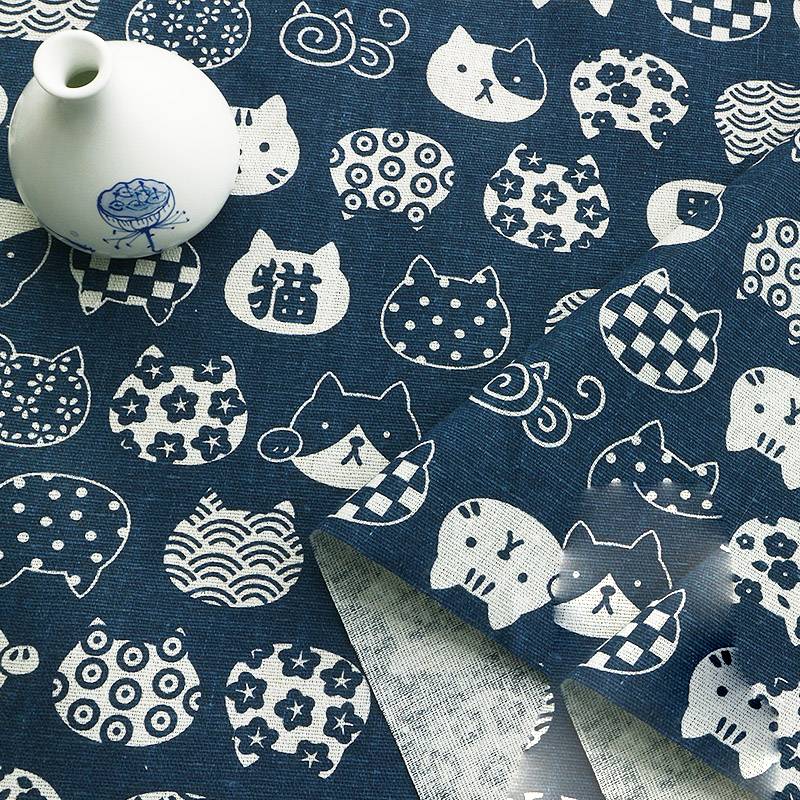 Ins linen fabric tablecloth curtain flower cloth