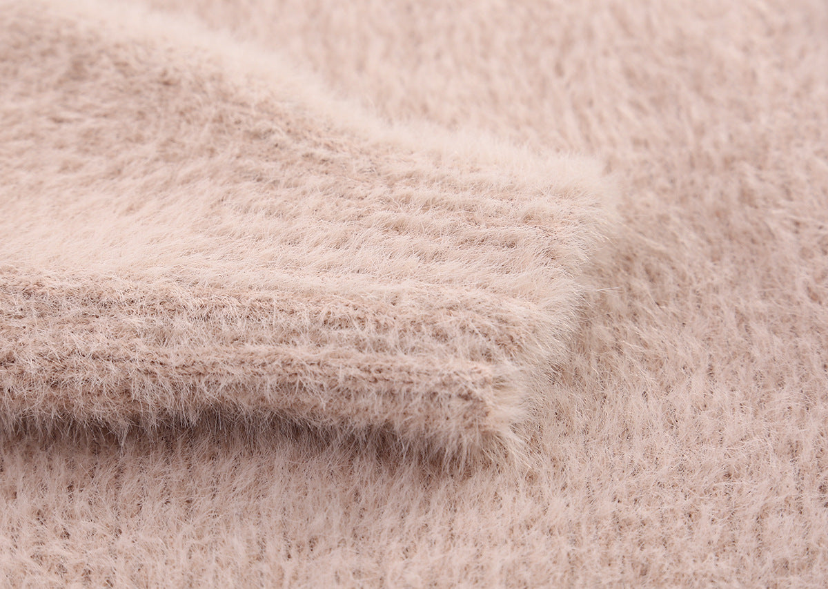 Imitation otter pullover sweater