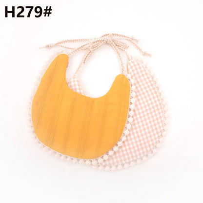 Cotton and linen two-layer saliva towel bib bib