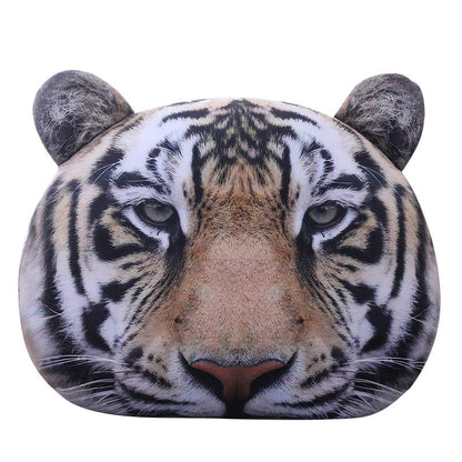 Plush simulation printing tiger headrest