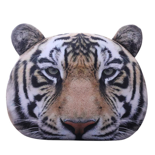 Plush simulation printing tiger headrest