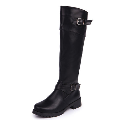New Winter Fashion Low Heel Buckle Ladies Boots