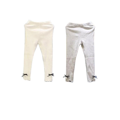 New girls' solid color stretch tights