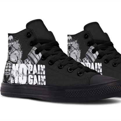 Men's And Women's Fashion Color Printing High-top Canvas Shoes