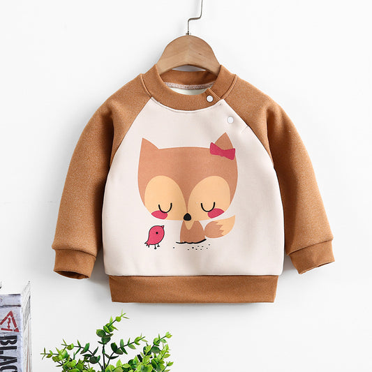Long-sleeved pullover warm fleece thickened children's sweater