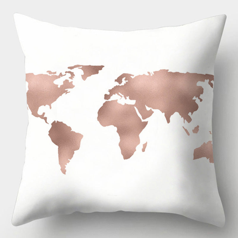 Modern Simple Pillow Home Cushion Geometric Amazon Hot Sale Peach Skin Fabric
