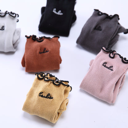 Loose mouth stockings embroidered fungus stockings