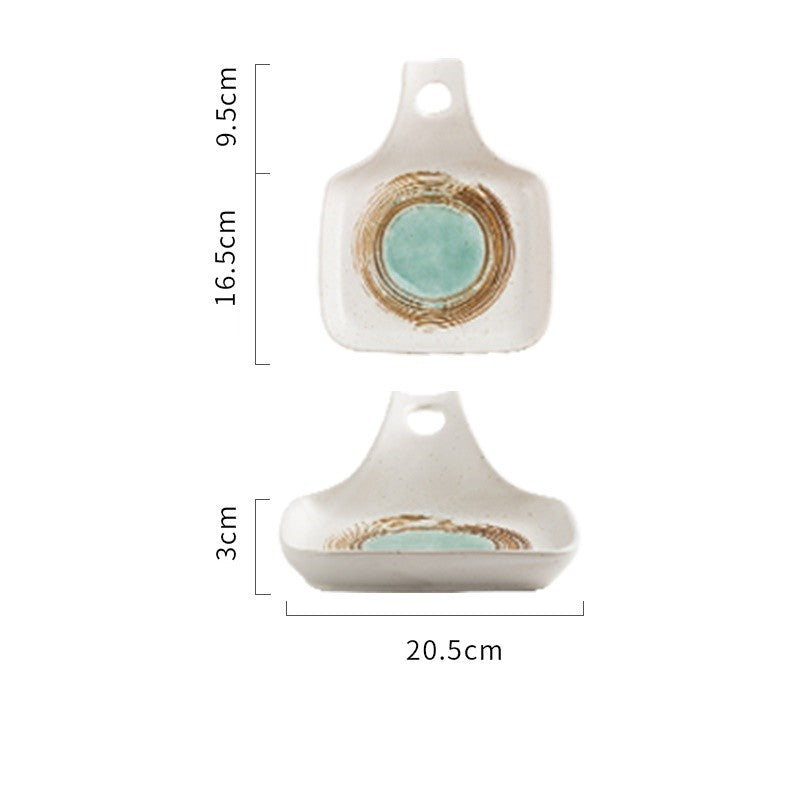 Japanese Style Single Handle Ceramic Plate Household Creative Dining Table