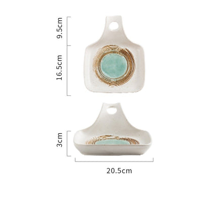 Japanese Style Single Handle Ceramic Plate Household Creative Dining Table