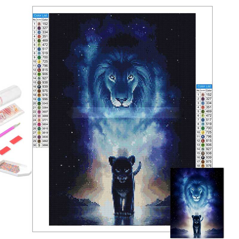 Household Animal Lion DIY Diamond Cross Stitch