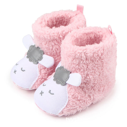 Coral velvet lamb winter boots baby toddler shoes