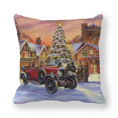 Christmas Style Encryption Peach Skin Fabric Pillow Cover