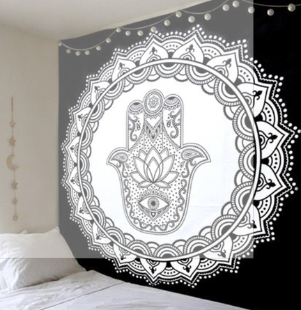 Printed home tapestry black and white with wall hanging beach towel beach blanket
