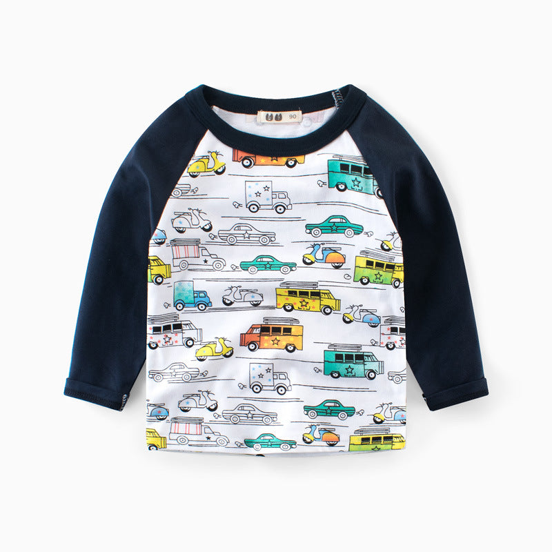Children's Full Print Tide Brand Long-sleeved T-shirt