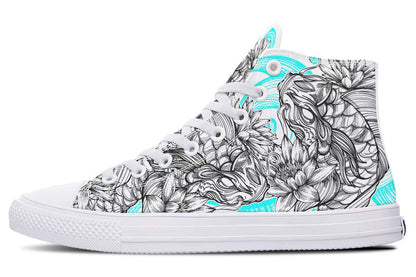 Men's And Women's Fashion Color Printing High-top Canvas Shoes