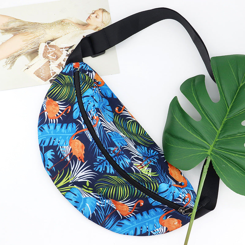 Printed Flamingo waterproof waist bag