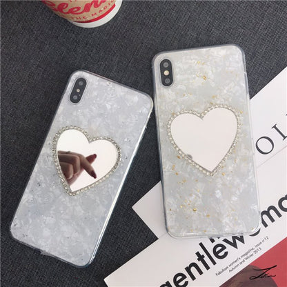 Gold foil love mirror phone case