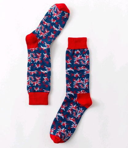 autumn and winter women's socks, tube art fireworks, national wind painting, female socks, cotton personality, colorful socks, female new