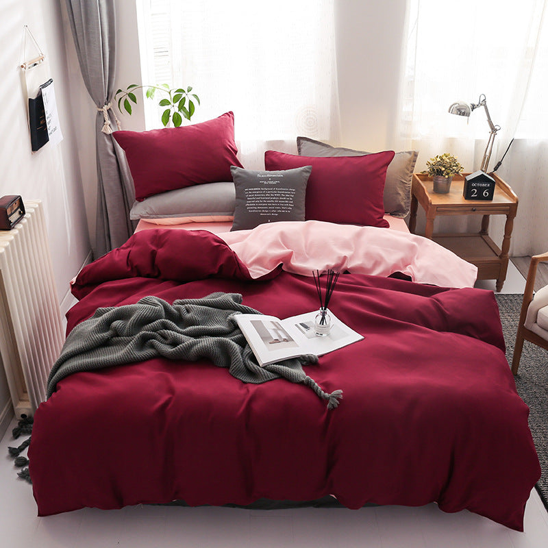 Four-piece Set Of Pure Color Double Mat Size